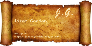 Józan Gordon névjegykártya